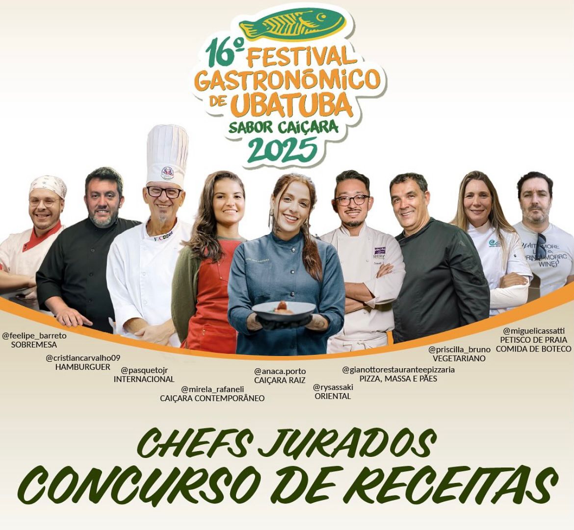Chefs jurados do Concurso de Receitas — Festival Gastronômico de Ubatuba